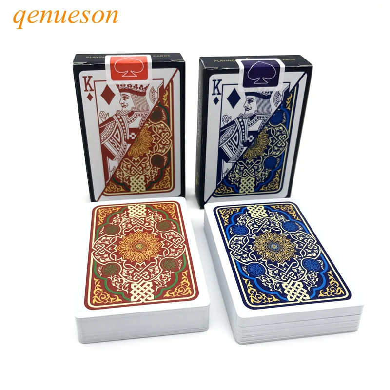 Qenueson-Lot de cartes en plastique résistantes à l\'eau, 2 pièces, jeu de société, poker, Baccarat, Texas Hold\'em, 2.28x3.46 pouces