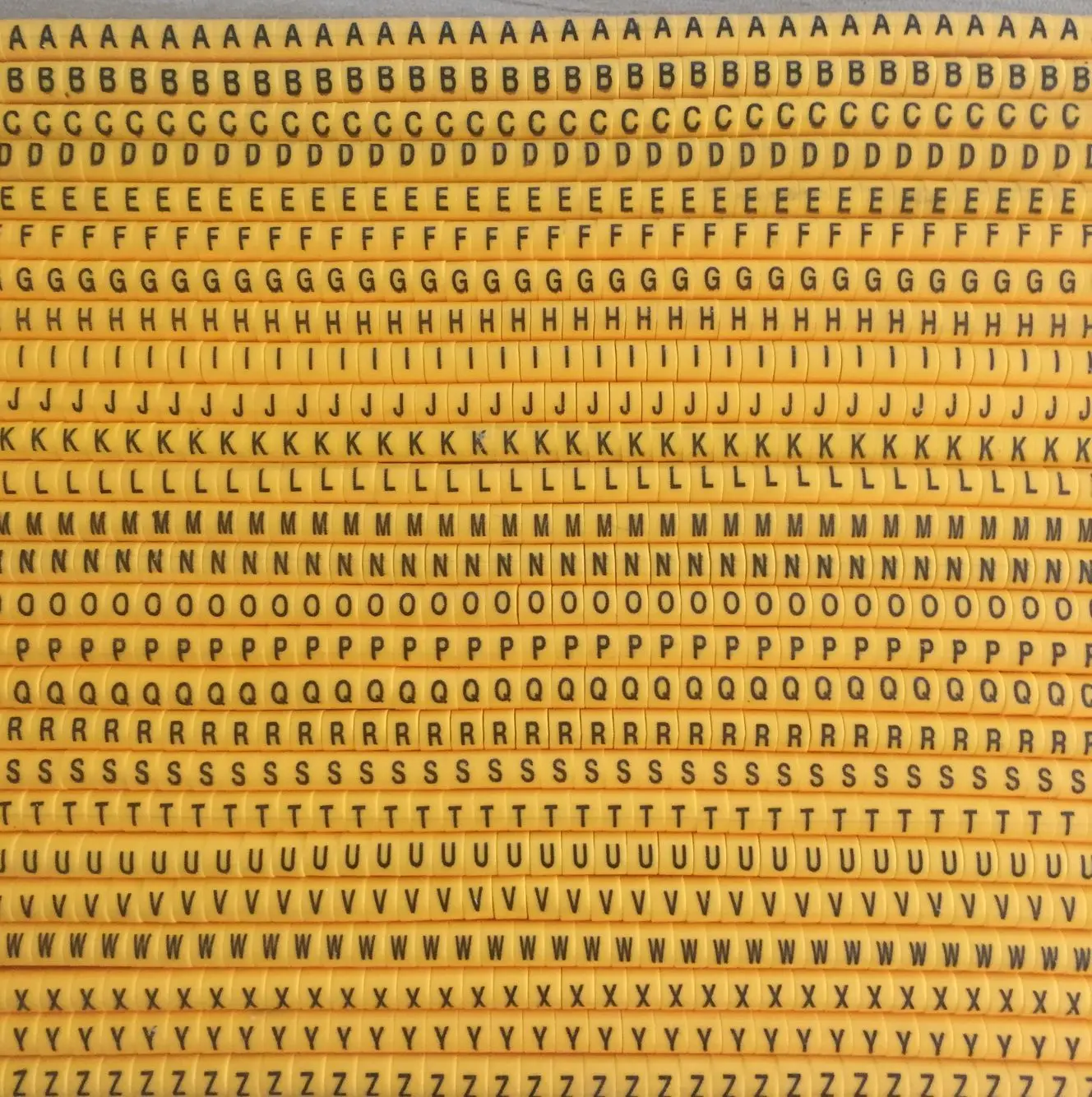 1300pcs/Lot EC-0 1.5mm2 A-Z ABCDEFGHIJKLMNOPQRSTUVWXYZ English Letter PVC Flexible Print Sleeve Tube Label Net Wire Cable Marker