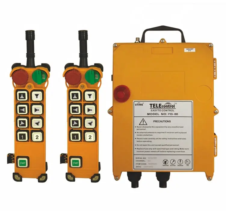 Industrial Radio Wireless Remote Control with 2 Transmitter + 1 Receiver of 8 Keys and 12V/18-65V / 65-440V  Optional Kit