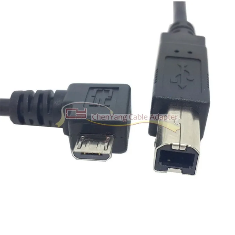 Kabel Disk keras pemindai Printer tipe B Standar OTG USB mikro 90 derajat siku kanan 80cm