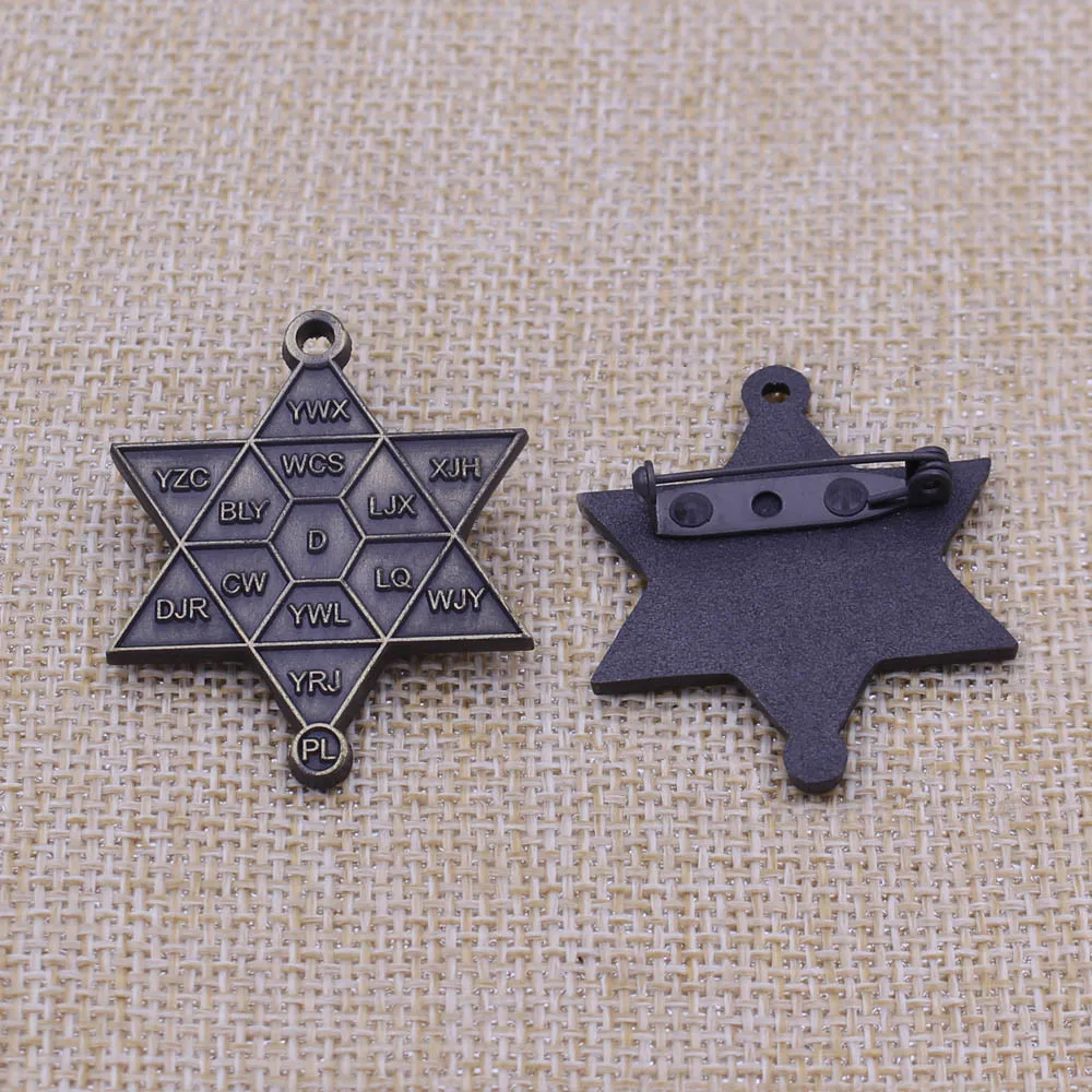 

3D Engraved Pentagram Badge Hot Sale Metal Antique Badge