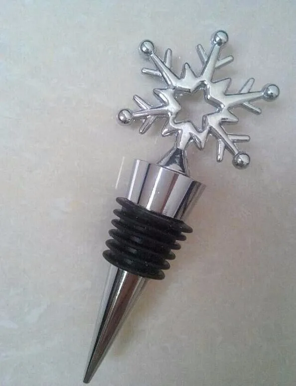 fast shipping 50pcs/lot Wedding  Snowflake shape Wine Bottle Stopper