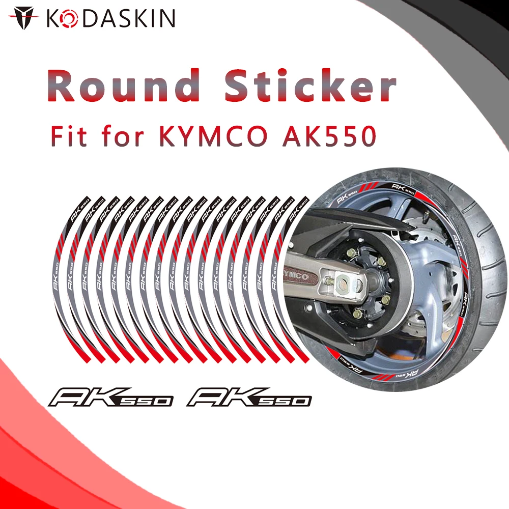 

KODASKIN Motorcycle 2D Emblem Round Sticker Decal Big Wheel Rim for KYMCO AK550