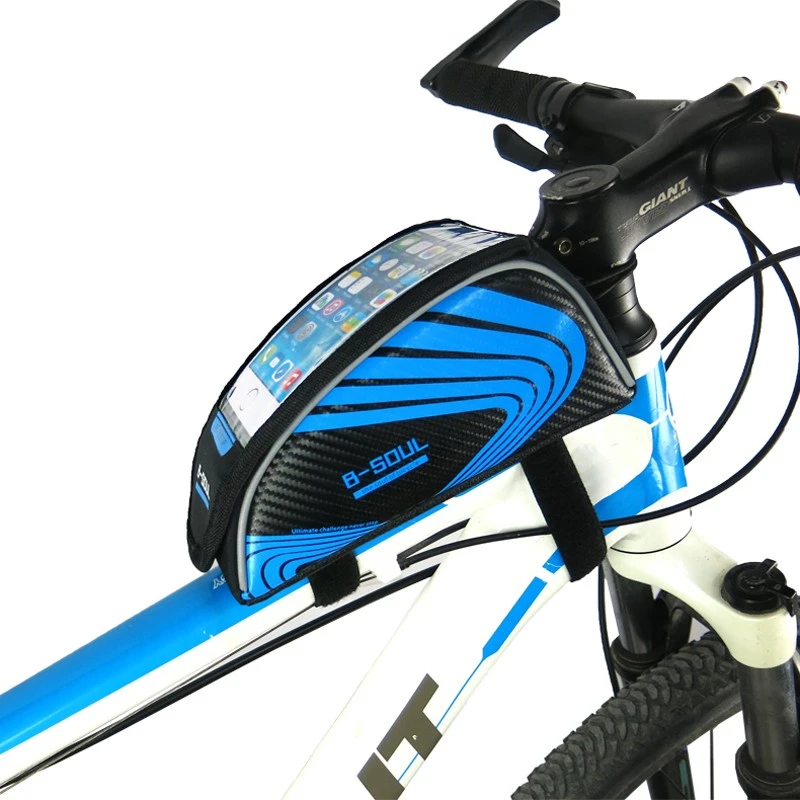 B-SOUL Bike Front Bag For 5.5''Phone Waterproof Reflective Frame Cycling MTB Bicycle Road Bike Bag Bicycle Accessories