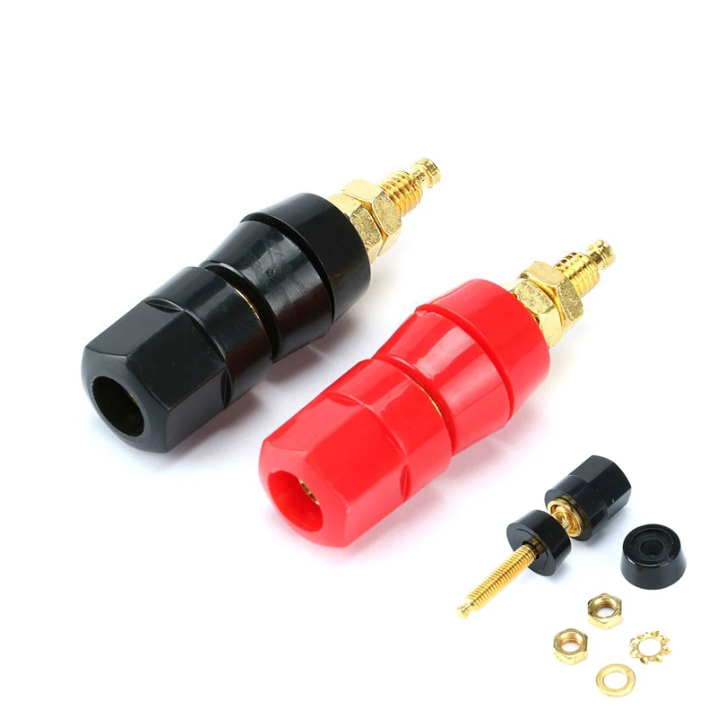 1Pcs Banana plugs Terminals Red Black Connector Amplifier Terminal Binding Post Banana Speaker Plug Jack