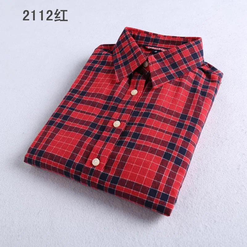 2024 U-shark Fashion Plaid Shirt Female College Style Women's Blouses Long Sleeve Thicken Flannel Shirts Blusas Office Tops