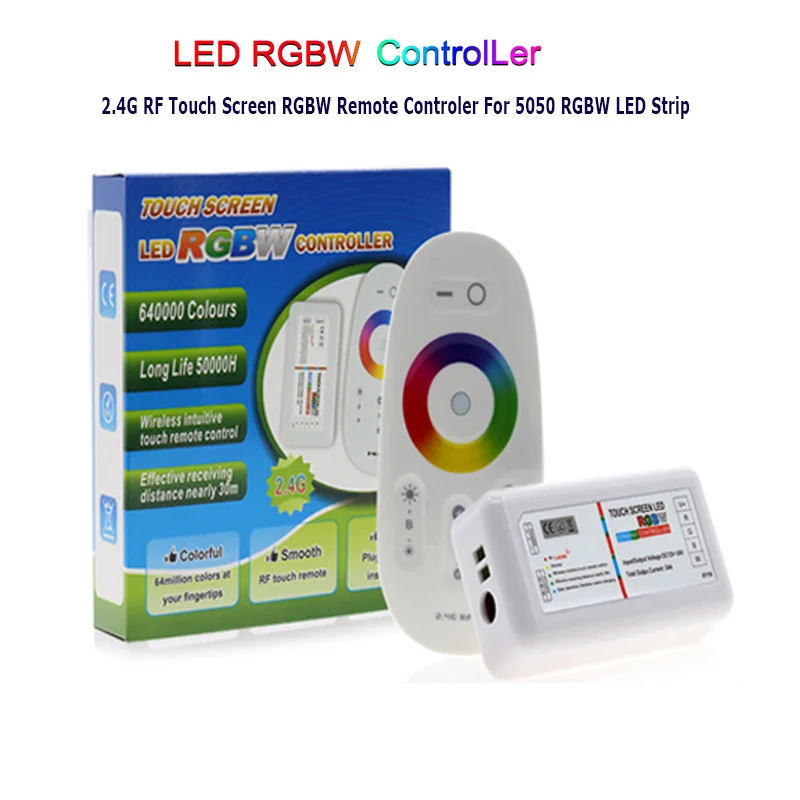 RGBW / RGB LED Controler Touch Screen 2.4G DC12-24V 18A Remote Controller Channel For 5050 RGB / RGBW Strip