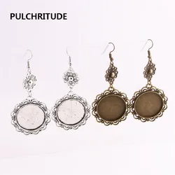 12pcs/lot Metal Alloy Zinc Round Cabochon Charm Fit 25mm Cabochon Set Pendant Drop Earing Diy Jewelry Making C0776