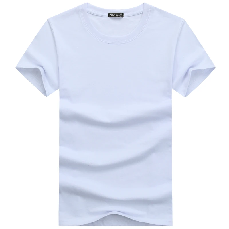 BINYUXDHot Sale high quality fashion T Shirt large size Men T-Shirt Short Sleeve Solid Casual Cotton Tee Shirt Summer Clothing