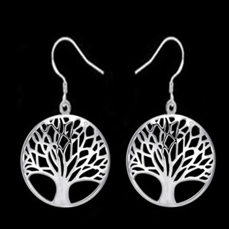 2024 round hollow wishing tree pendant necklace life tree Tree Of Life pendant necklace jewelry fashion cute wedding part