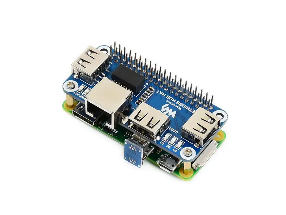Waveshare Ethernet/USB HUB HUT für Raspberry Pi 1x RJ45 Ethernet Port 3x USB Ports 5V