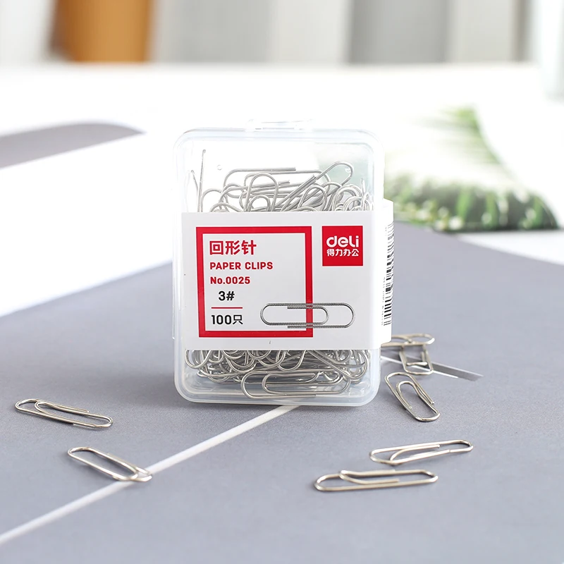 

100 pcs/box clip office supplies paper clips binding stationery multi-purpose thickened folder safe U-shaped needle