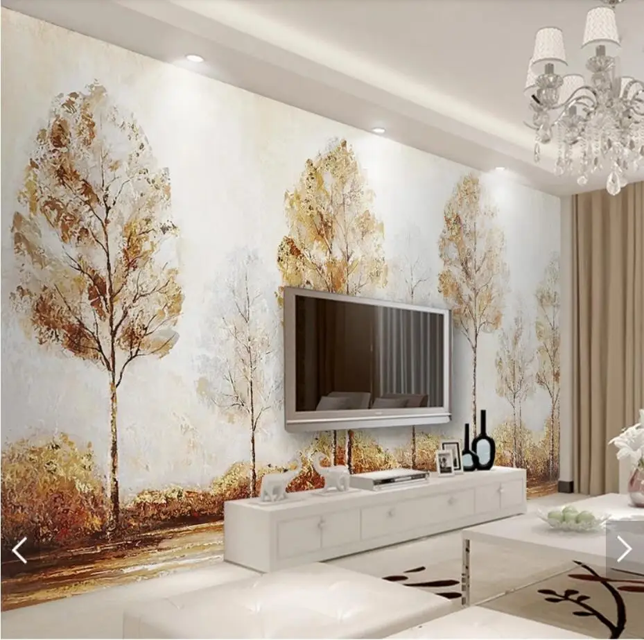 

3D Abstract Tree Street Hand Painting Wallpaper Mural Creative Art Wall Murals Decal for Bedroom HD Printed Wall Paper Custom