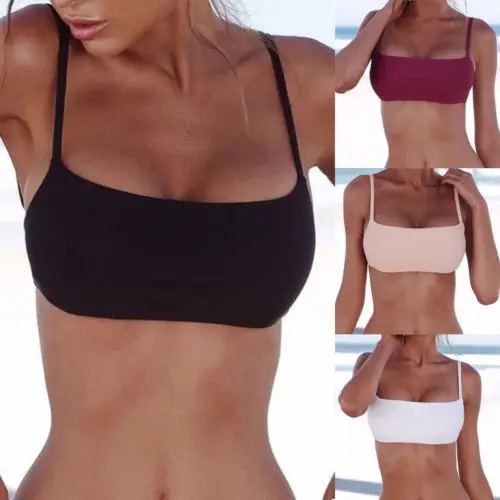 Summer Women Bandage Bikini Tops UnPadded Bra Swimwear Swimsuit Bathing Beachwear with 4 Colors