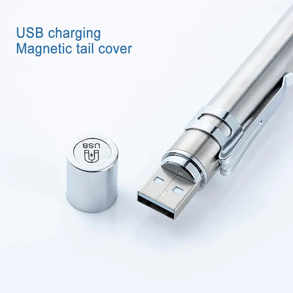 Portable Mini Medical Handy Pen Light USB Rechargeable Dual Light Color Nursing Penlight Flashlight for Medical Students Doctors