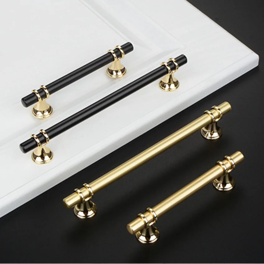 256 320mm modern fashion luxury lengthen gold black wardrobe kitchen cabinet handle solid two color drawer tv cabinet  knob pull