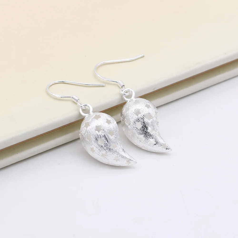 

Новые серьги из стерлингового серебра 925 пробы с узором в виде звезды, подвески в форме капли, элегантные аксессуары для девушек, бижутерия.