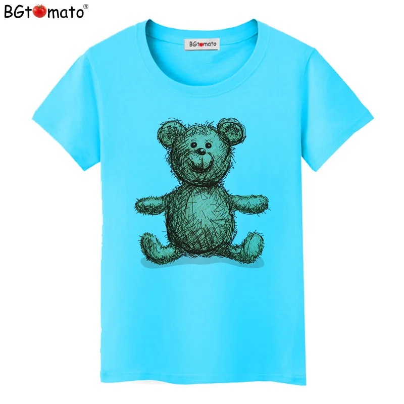 New Style Teddy bear T-shirt lovely cartoon Summer shirt women cool summer tops Tees kawaii Shirts