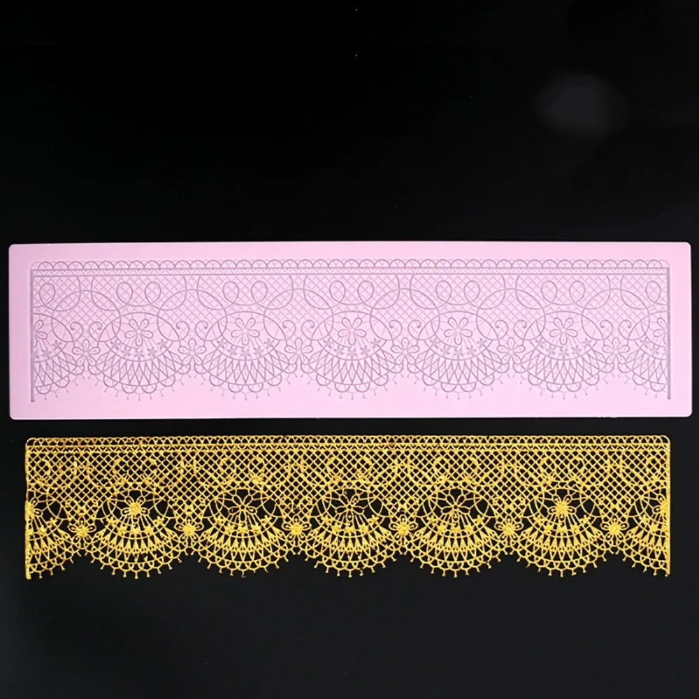 3D Lace Mat Silicone Mold Christmas Cake Border Fondant Molds Cake Decorating Tools Chocolate Gumpaste Mould