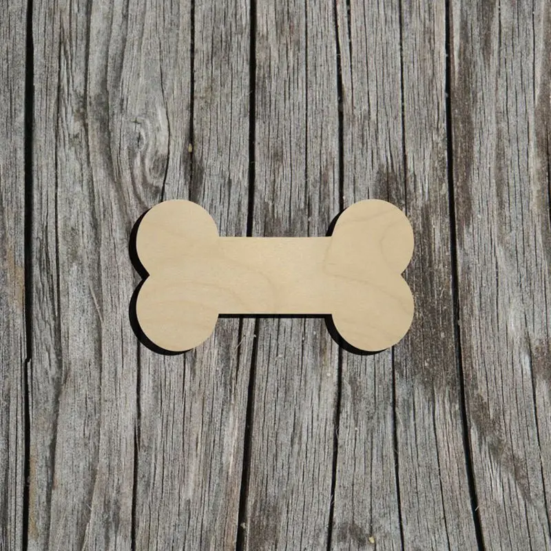 

50 dog Bone Shape 8cm unfinished no painting Laser Cut Unfinished Wood Cutout Shapes