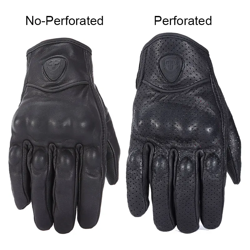 ROAOPP Retro Pursuit Real Leather Motorcycle Gloves Touch Screen Men Women Motocross Waterproof Electric Bike Gloves Moto Glove