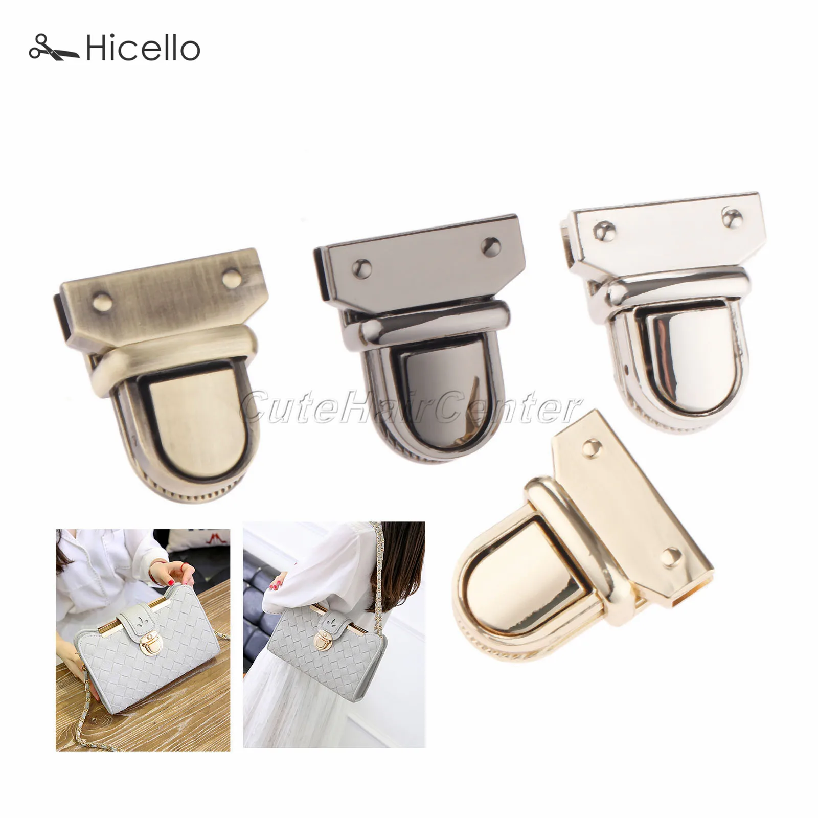 1Set Bag Clasp Lock Twist Turn locks Zinc Alloy 33*29mm for Luggage Leather Bags Clothing Shoes Sewing Accessories Craft Hicello