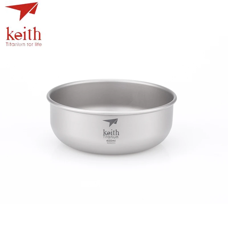 Keith Camping Pure Titanium Bowls 300ml-900ml Bowls Cookware Tableware Cutlery Ti5333-Ti5338