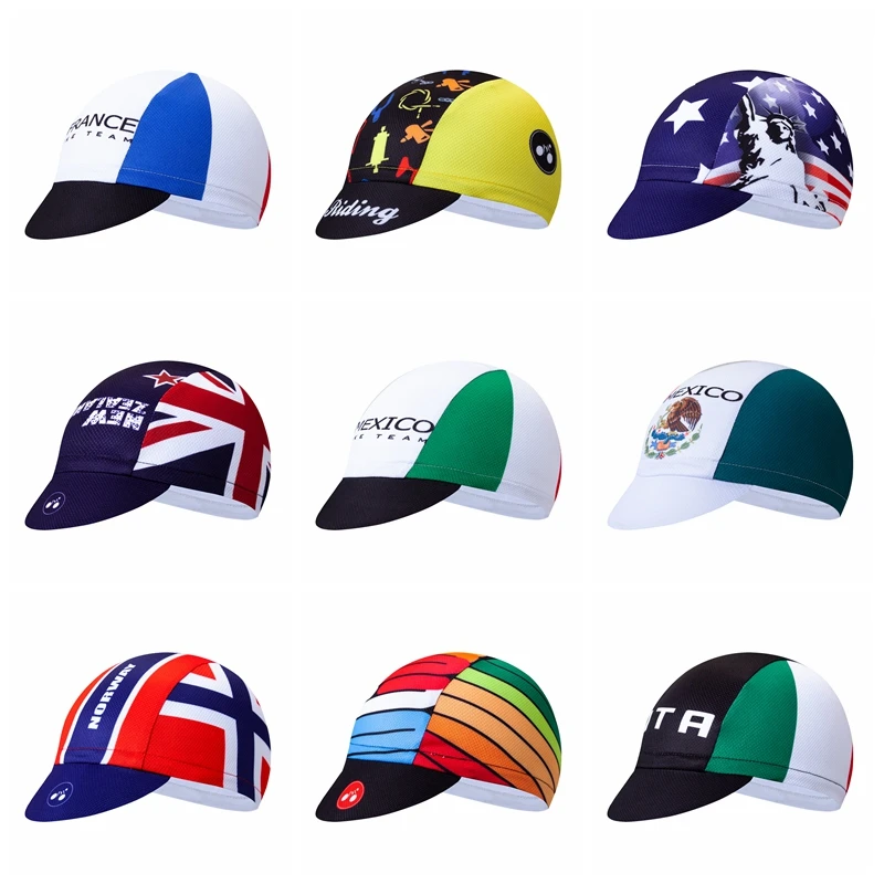 Australia France Mexico Cycling Cap Helmet Liner Hat Sun Proof Anti-Sweat USA UK Italy Bike Bicycle Bandana Men Women Headband