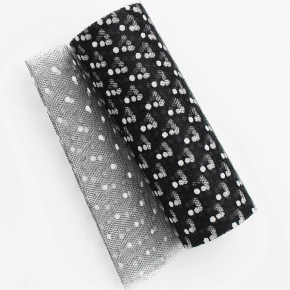 15CM colored polka dot tulle roll lace ribbon 10 yards DIY handmade material pompadour dress bow wedding New Year