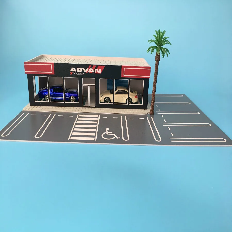 1/64 Car Model Scene Exhibition Hall Repair Modified Factory Architecture Diorama Ho Train N Scale Railway Layout