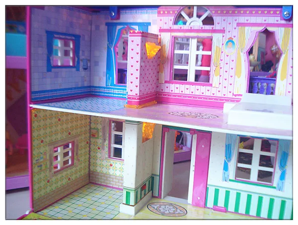 Casa de juegos en miniatura para niñas, casa de muñecas en miniatura, juego de habitación de princesa familiar, Kit de muebles ligeros