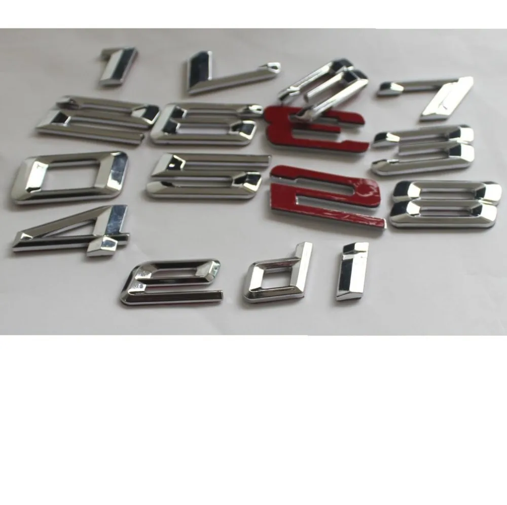 Chrome Silver Number Letters Trunk Badge Emblems for BMW 5 Series 520i 523i 525i 528i 530i 535i 540i 550i 545i