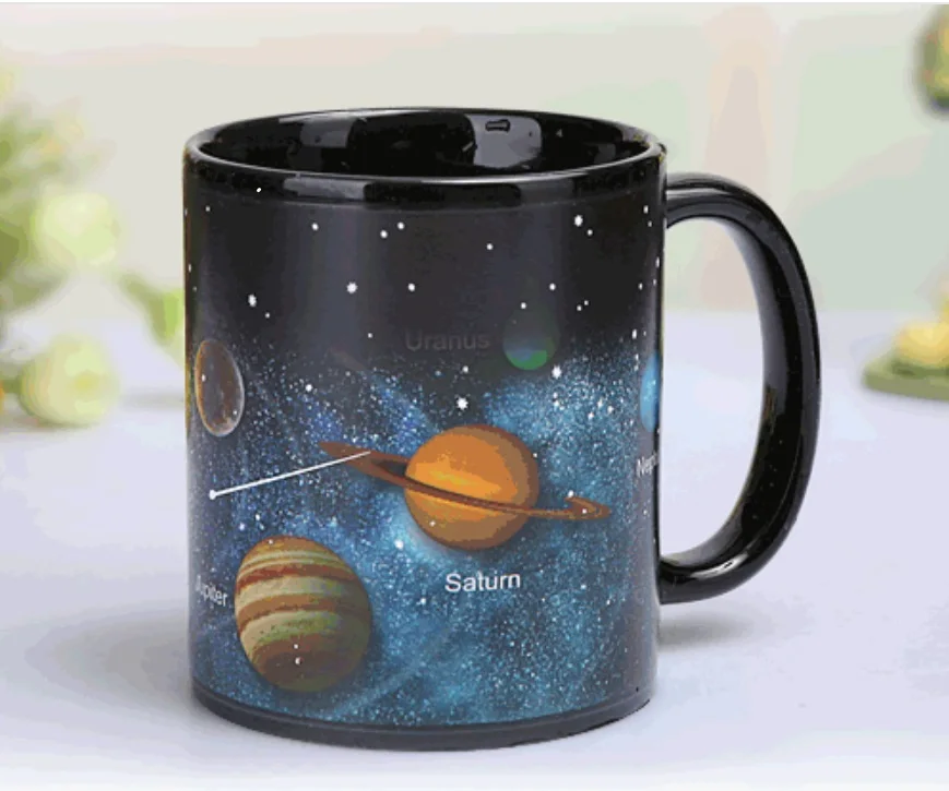 Magic Mug Black Solar system Temperature Changing Cup Hot water change color Ceramic cup mug Creative gifts MAZWEI