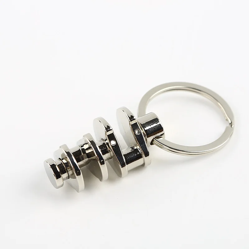 Fashion Alloy Metal  3D Rotatable Crankshaft  Shaped Keychain Keyring Pendent Car Auto Parts Key Chain Ring Gift