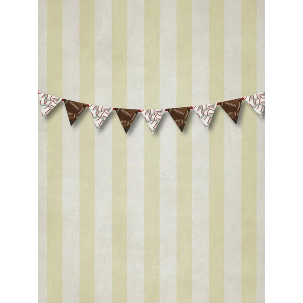 

Vintage White and Yellow Stripes Photography Backdrops Printed Flags Newborn Baby Boy Kids Birthday Party Photo Booth Background