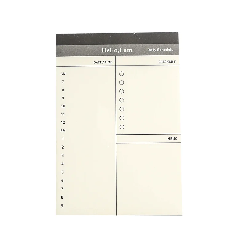 Creative Daily Schedule Memo pad To Do List Time Sticky note Schedule planner stickers Office School Supplies Korean Stationery