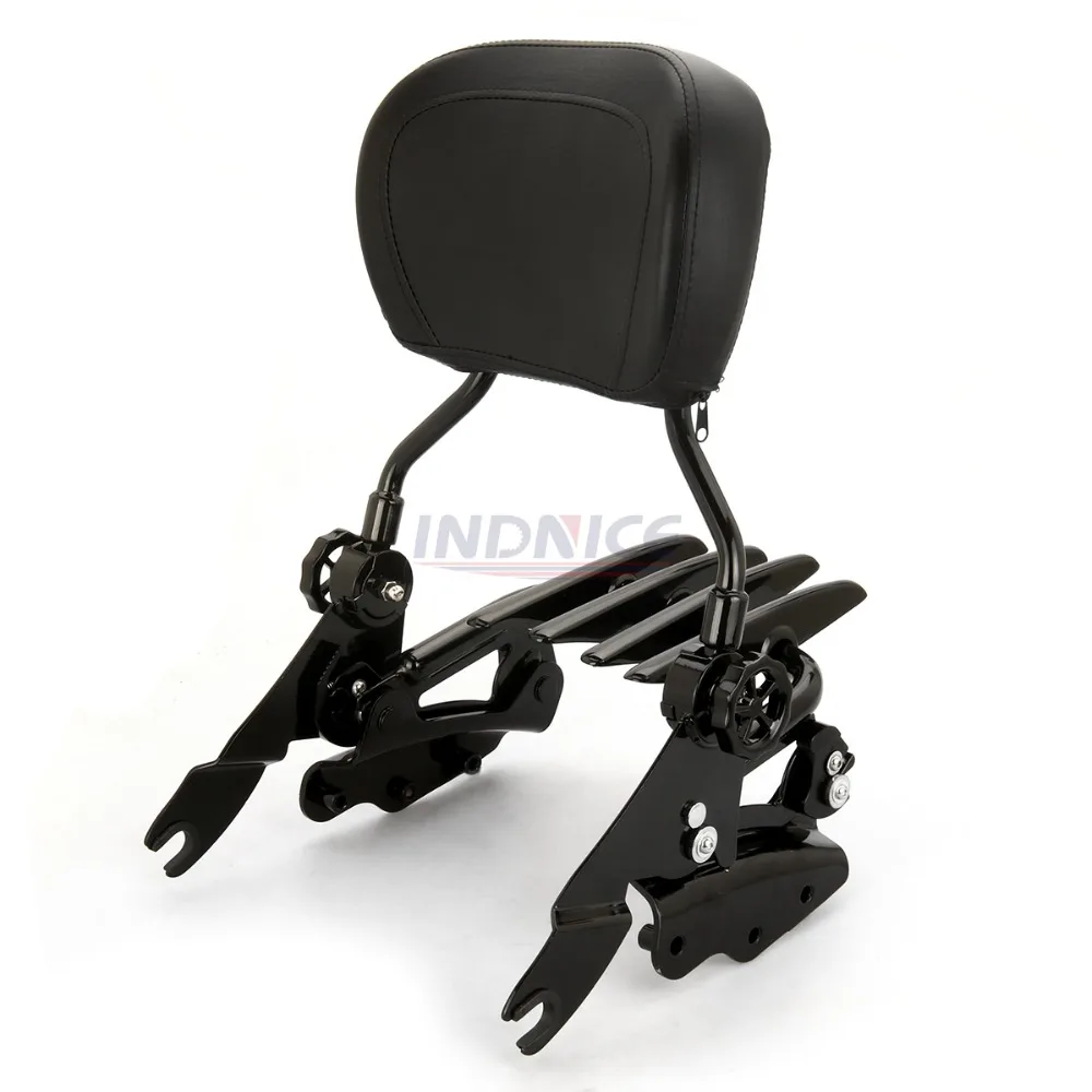 Sissybar Backrest + Docking hardware kits + luggage Rack For harley Touring Street Glide roadking ultra CVO 2009-2013 glossblack