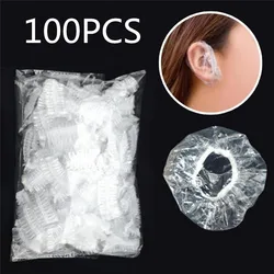 100pcs/lot Disposable Ear Cover Pretty Pro Hair Salon Clear Earmuffs Shower Waterproof Hair Coloring Ear Protector Cover Caps