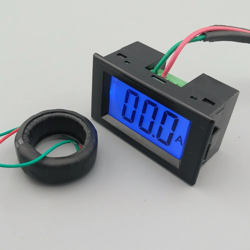 Wyświetlacz LCD biały i czarny amperomierz amperomierz zakres AC 0-200.0A monitor niebieskie podświetlenie 80-300V Inpute
