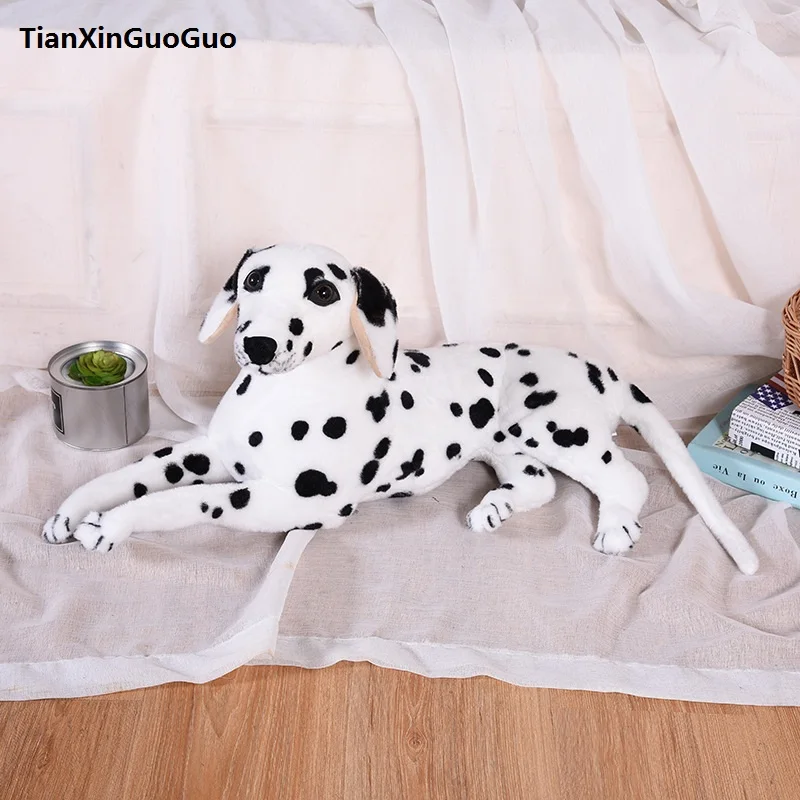 large 60cm lovely prone dalmatian plush toy soft doll throw pillow birthday gift h2331