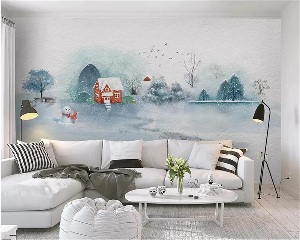 custom size made photo wallpaper watercolor hand-painted ink landscape forest children's room background wall 3d wallpaper