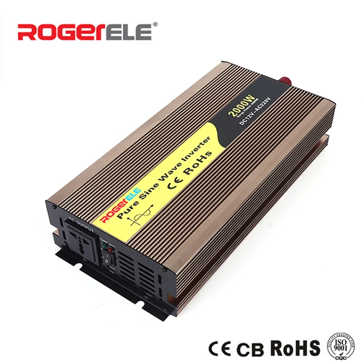 2000W 12VDC/24VDC to 110VAC/220VAC Pure Sine Wave Inverter Charged From Battery