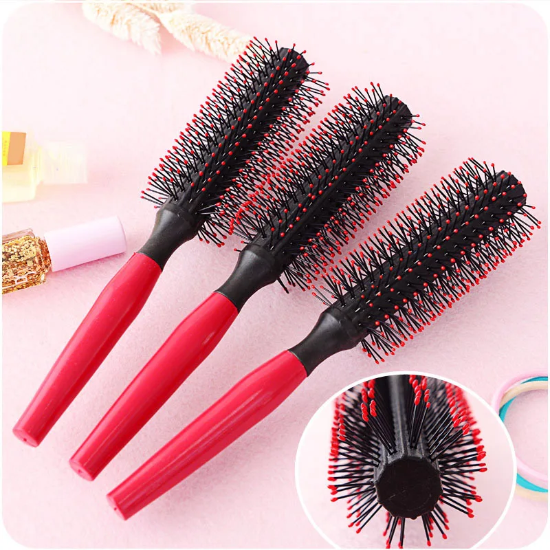 Pro 1pcs Antistatic DIY Curling Comb Hair Massage Salon Hair Care Straight Curved Curl Coat Pear Head Round Hair Brush Female