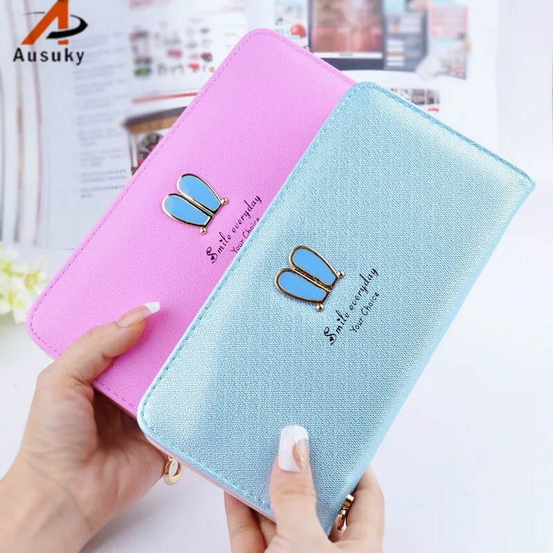 Rabbit ears pattern Long Women Wallets PU Leather pokemon  luxury brand wallet Wallet Female Zipper holder Clutch Coin Purse-15