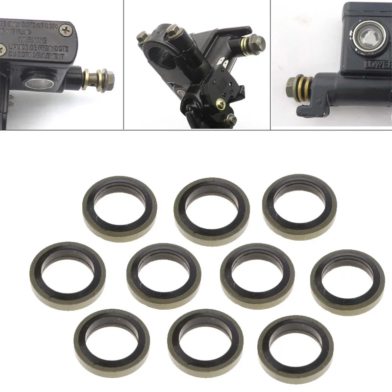 20pcs/lot Motorcycle Brake Master Cylinder Gasket 8mm 10mm 12mm 14mm Hydraulic Oil Pipe Fittings Screw Gasket ABS pump gasket