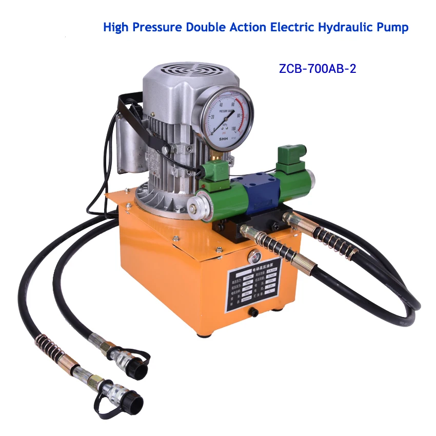 

1pc high pressure Double Action Electric Hydraulic Pump ZCB-700AB-2 with electron magnetic valve With pedal