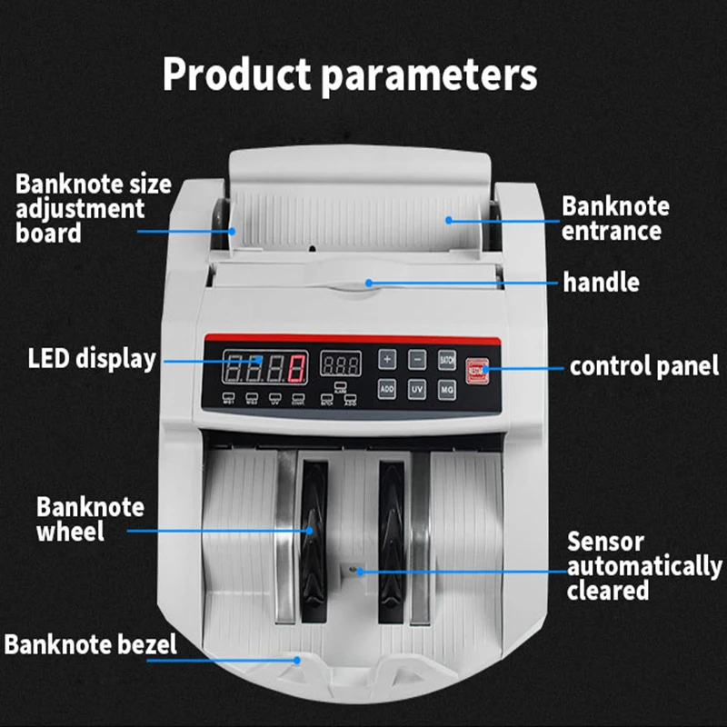 Automatic Money Counter Multi-Currency Money Counting Machine UV/MG Bill Cash Counter For EURO US Dollar AUD Pound Fake Money