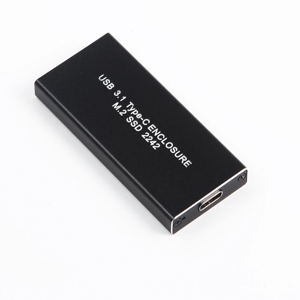 Free Shipping New Arrival Hdd Enclosure USB 3.1 Type-C USB-C to NGFF M.2 B Key SSD 2242 Adapter Card Enclosure