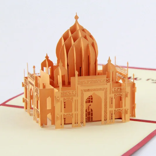 The construction of Taj Mahal tourism 3D cubic life manual paper card card creative stereo