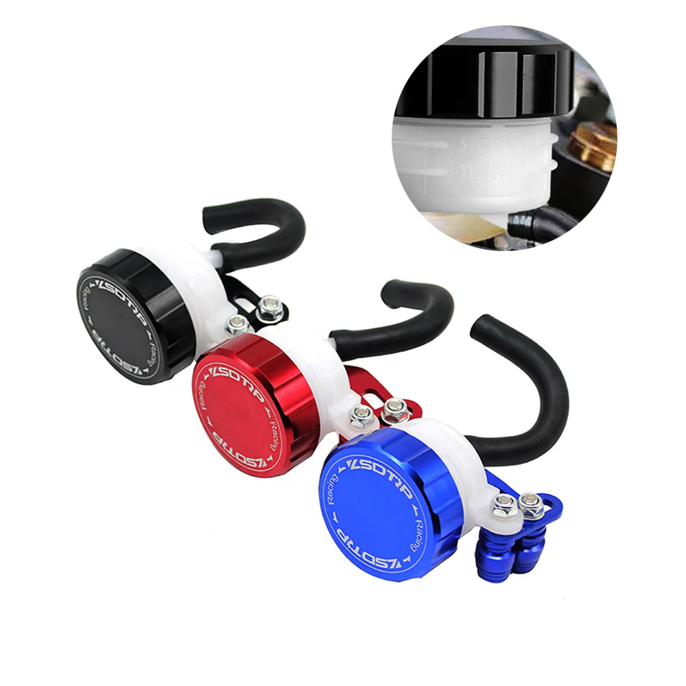 ZSDTRP Motorcycle Brake Fluid Reservoir Clutch Cylinder Tank Oil Fluid Cup with Pipe For YZF250 Z650 CBR600 CBR1000RR